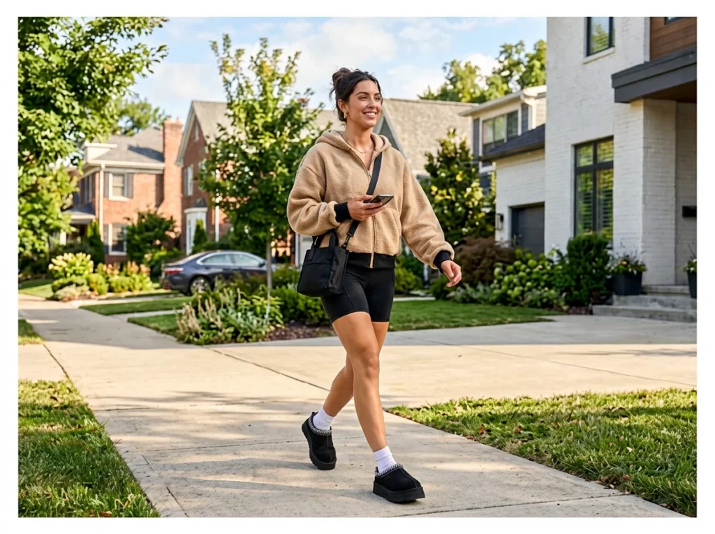 Fleece Zip-Up and Biker Shorts