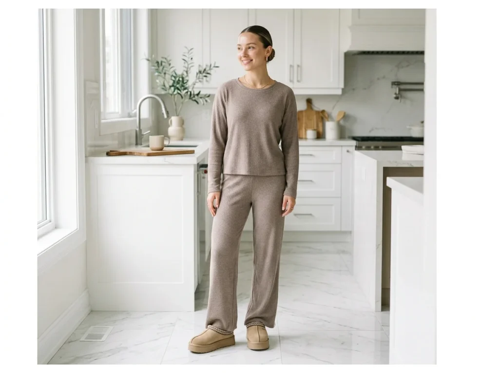 Matching Loungewear Set for the Clean Girl Aesthetic