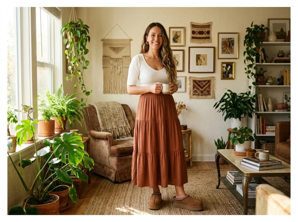 Flowy Maxi Skirt and a Fitted Top