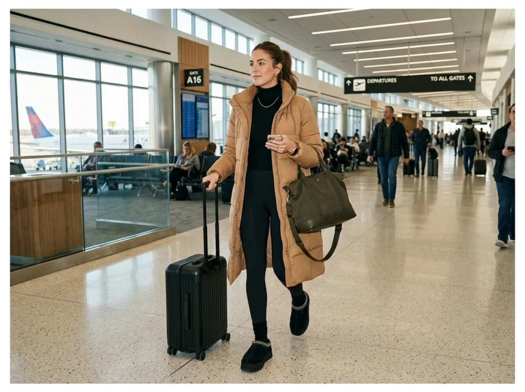 Leggings and a Longline Puffer Coat