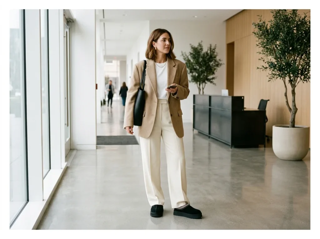 Wide Leg Trousers and a Structured Blazer